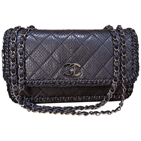 chanel black python bag|chanel python bags for sale.